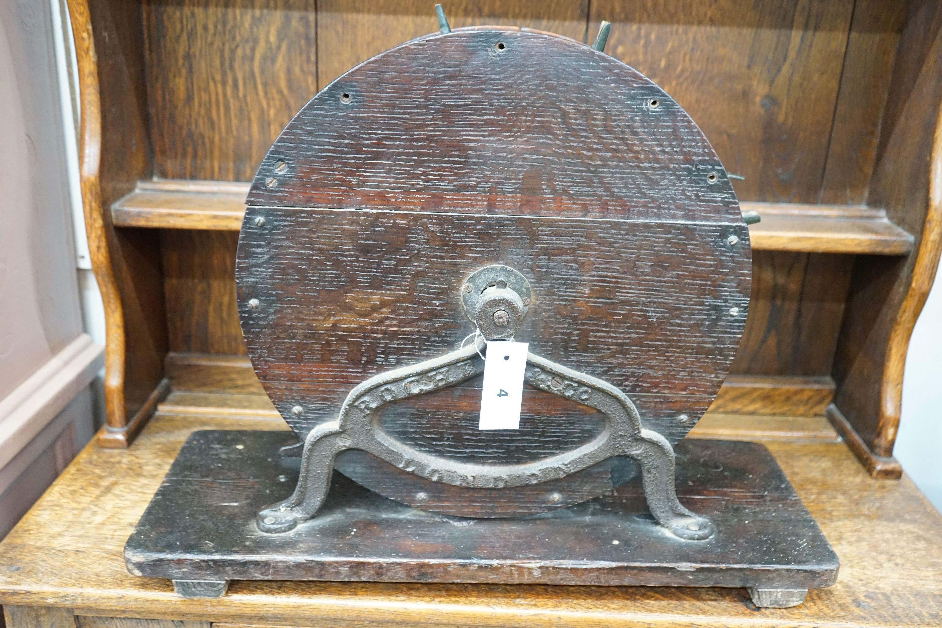 A Victorian oak knife cleaner, height 45cm